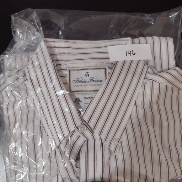 Brooks Brothers Thomas Mason Regent Fit Men's XL 17.5/34 Button Up Long Sleeve - Picture 14 of 14